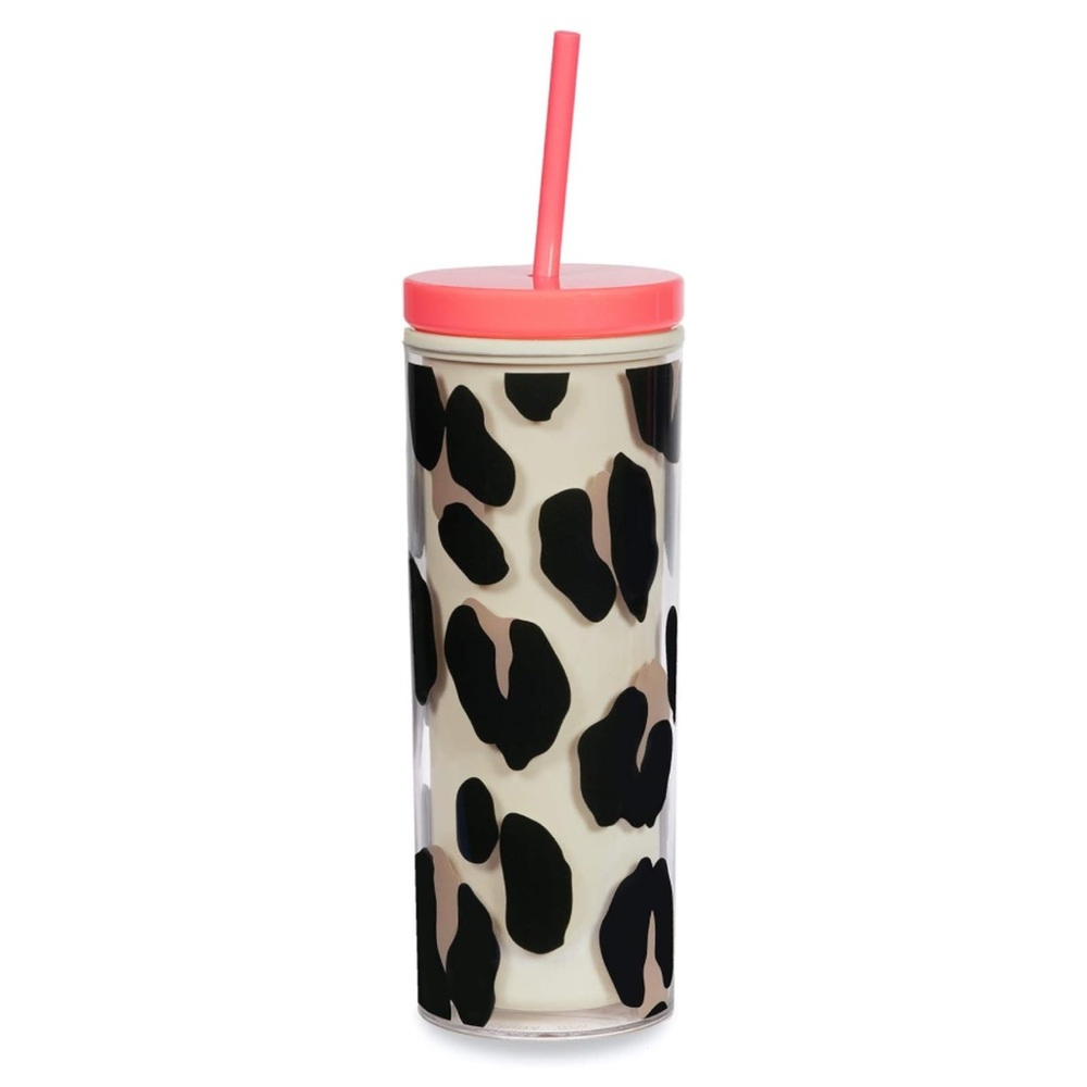 Kate Spade New York Leopard Print Insulated Travel Tumbler w/ Lid